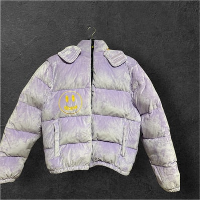 drew house Plush Hooded Puffer Jacket "Lavender"