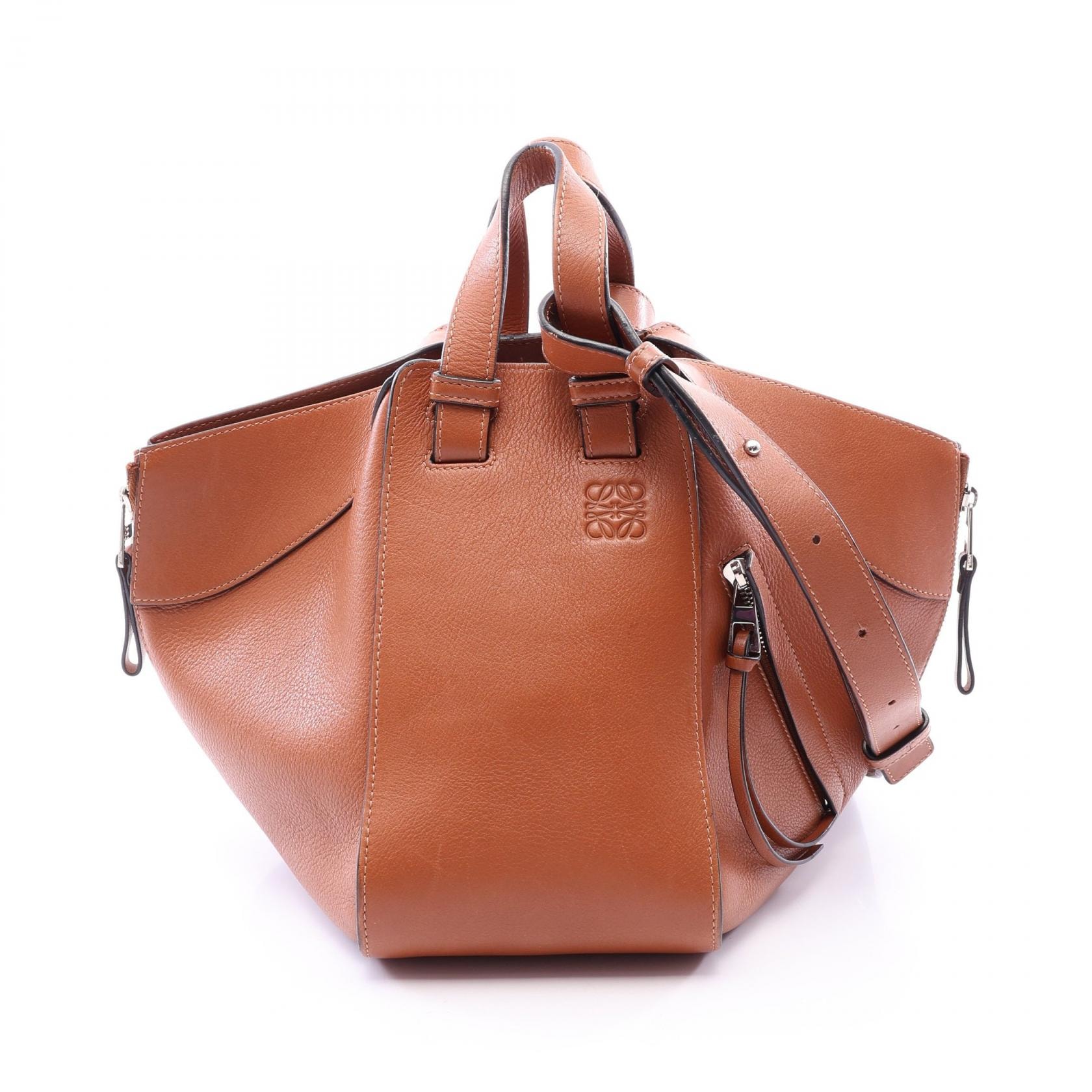 ロエベ LOEWE ハンモックバッグ スモール 2WAY ハンドバッグ バッグ レザー レディース ブラウン系 【中古】