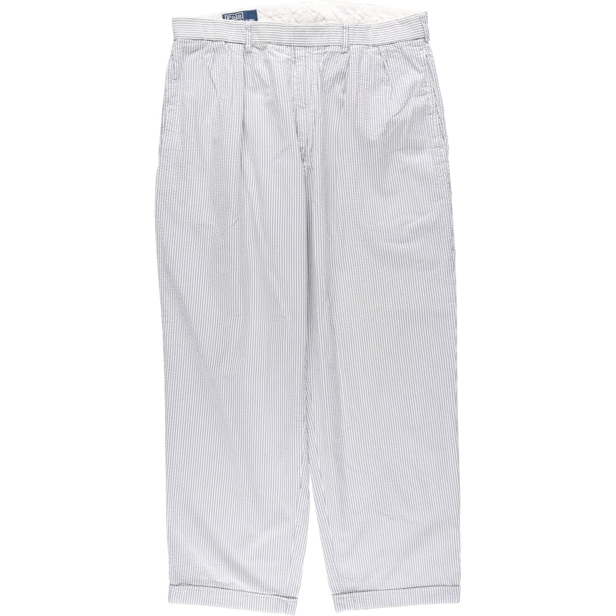 古着 ラルフローレン Ralph Lauren POLO by Ralph Lauren ストライプ柄 シアサッカー ツータック コットン スラックスパンツ メンズw35相当/eaa644453