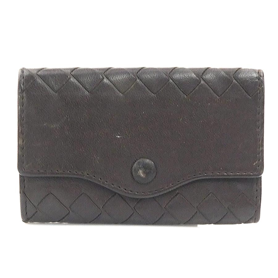ボッテガヴェネタ BOTTEGAVENETA キーケース イントレチャート レザー ブラウン ユニセックス【中古】 r11099a