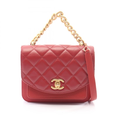 シャネル CHANEL マトラッセ 2WAY ショルダーバッグ バッグ レザー キャビアスキン(グレインドカーフ) レディース レッド系 AS0785 【中古】
