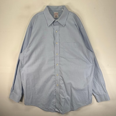 古着 ブルックスブラザーズ Brooks Brothers 長袖シャツ L ブルー系 無地 メンズ