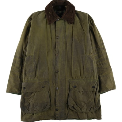 古着 00年代 バブアー Barbour BORDER ボーダー ワックスコットン オイルドジャケット C42 メンズL相当/eaa604806