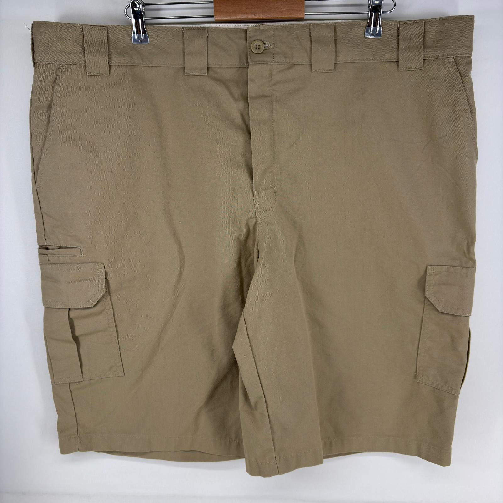 古着 ディッキーズ Dickies パンツ ワーク カーゴ ショーツ ハーフパンツ ワンポイントロゴ ジップ w46 ベージュ系 メンズ