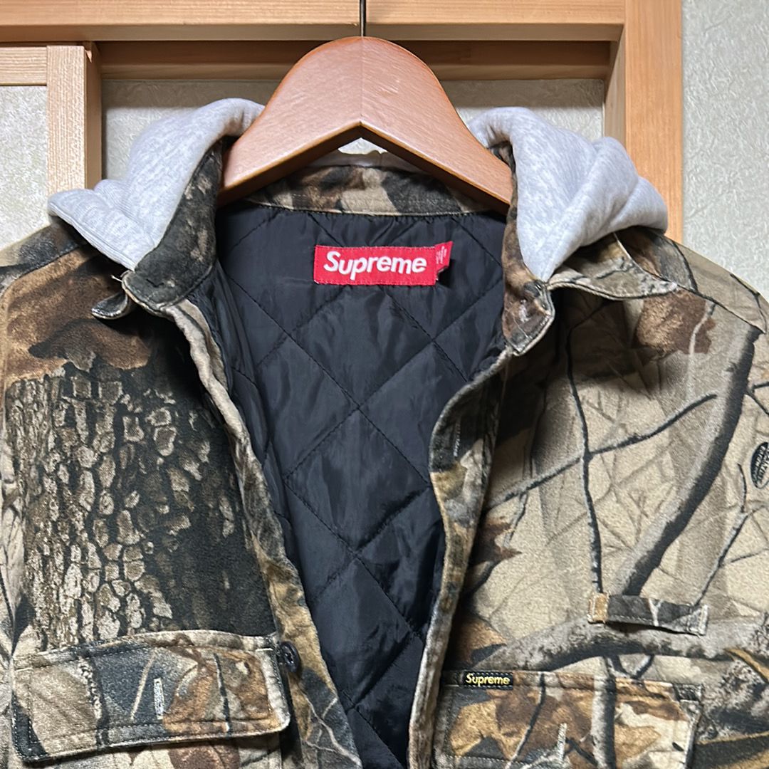 Supreme Quilted Lined Hooded Flannel Shirt "Fallen Leaves"