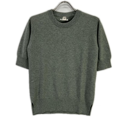 エルメス ルメール期 グリーン カシミヤ 半袖ニット 40