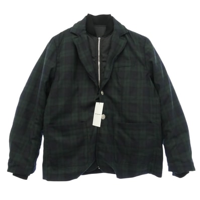 uniform experiment ユニフォームエクスペリメント 25AW UE-252038 REVERSIBLE MA-1 ブラックウォッチ柄 ラペル付きジャケット リバーシブル ジャケット ブラック系 グリーン系 1【美品】【中古】