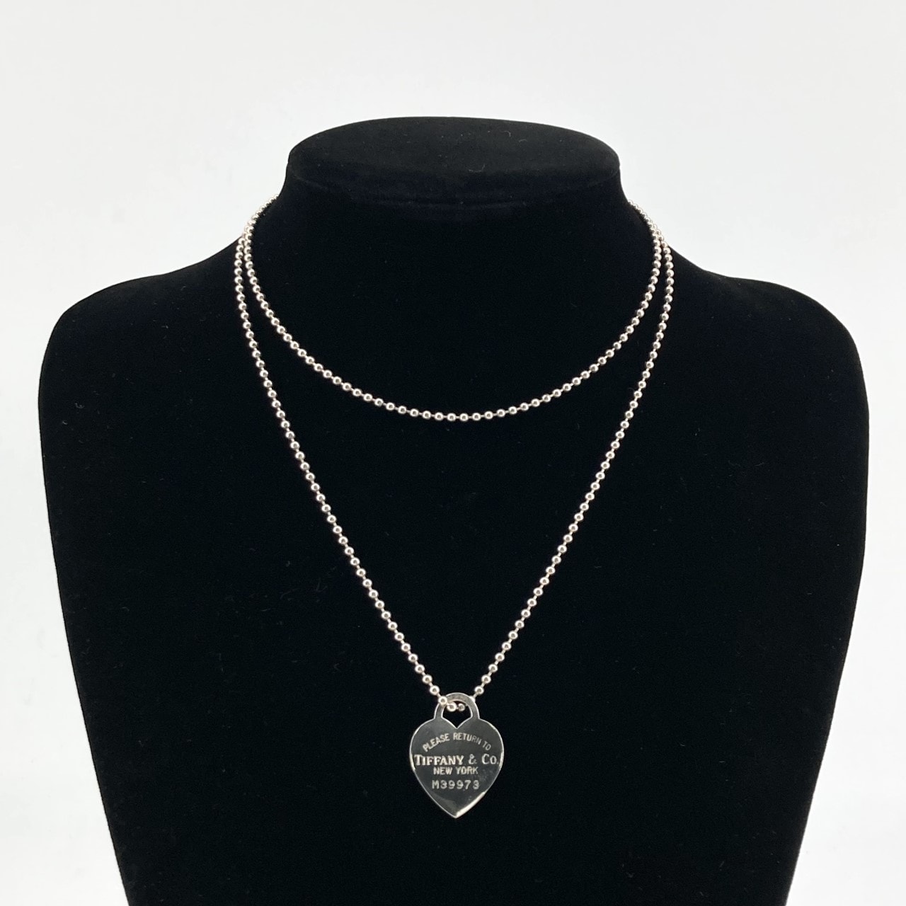 TIFFANY&Co.(ティファニー) リターン トゥ ティファニー ハートタグ ロングボールチェーン Ag925 ネックレス 22.6g シルバー