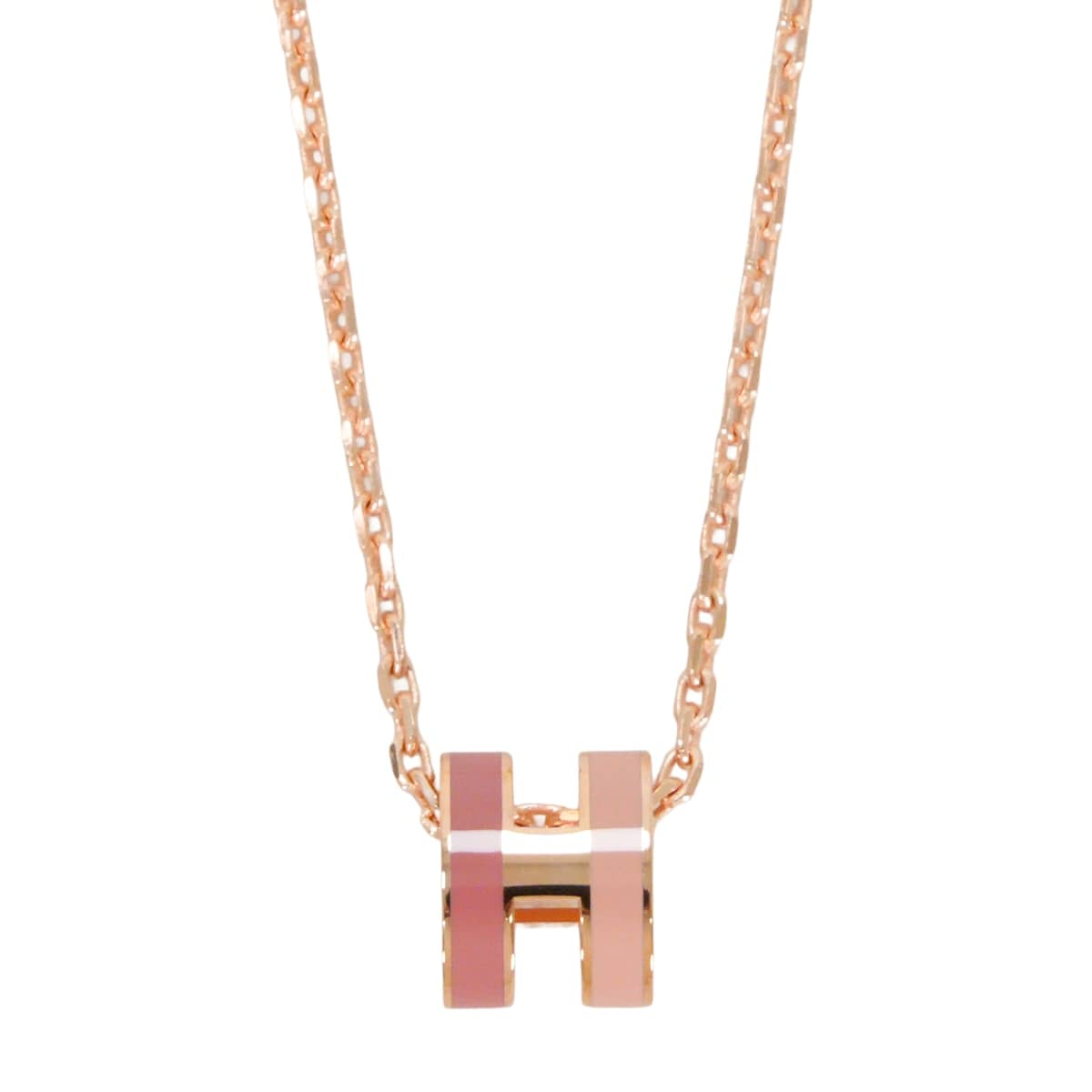 HERMES エルメス ネックレス ミニ ポップアッシュ ペンダント ロカバール ボーテ ローズゴールドプレーテッド/ラッカー 新品