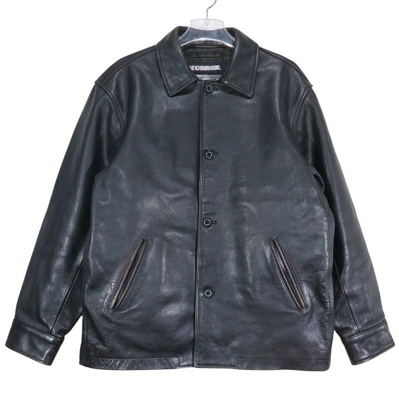 NEIGHBORHOOD Leather Car Coat "Brown"