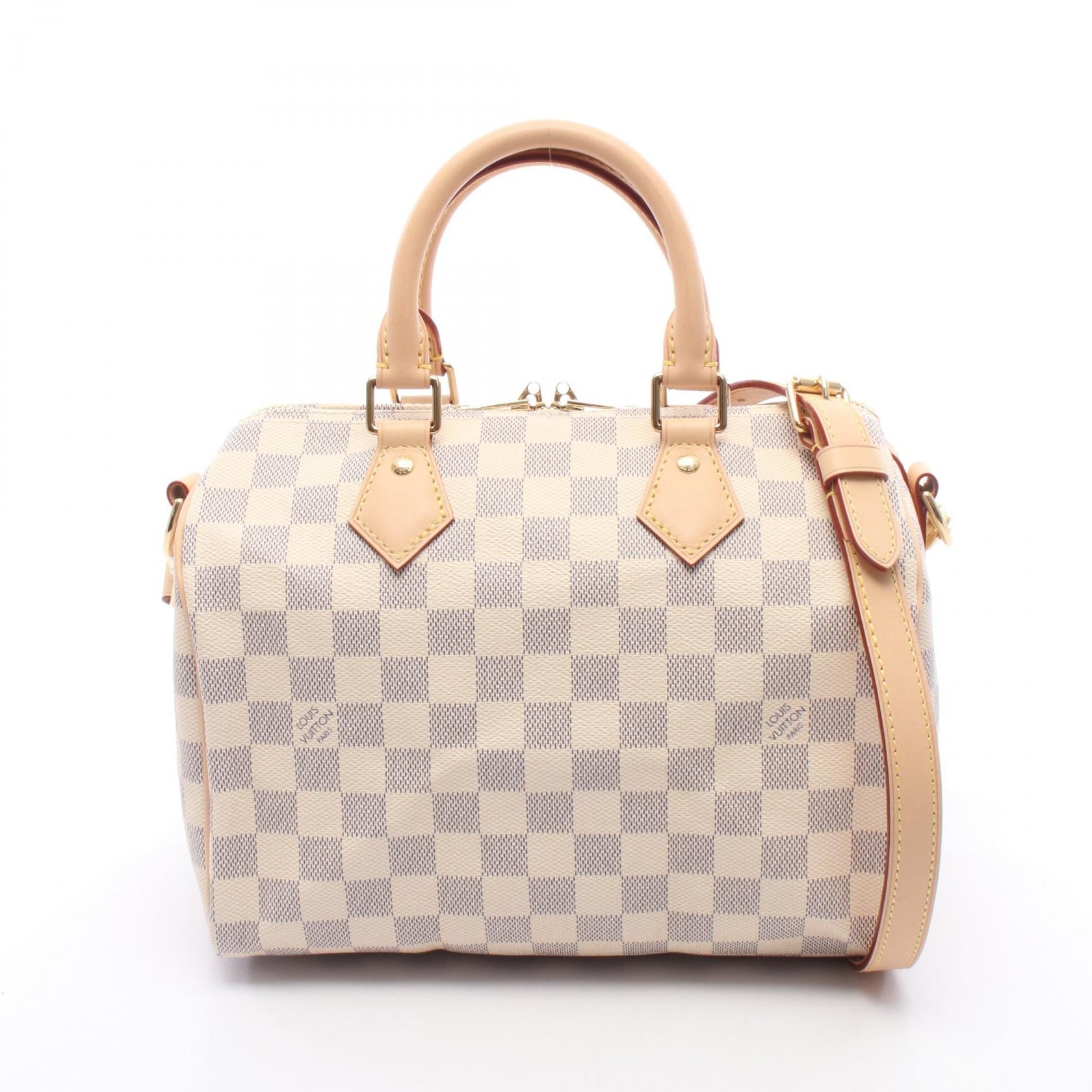 ルイ・ヴィトン LOUIS VUITTON スピーディ バンドリエール25 ダミエアズール 2WAY ハンドバッグ バッグ PVCコーティングキャンバス レザー レディース ホワイト系 N40608 【中古】