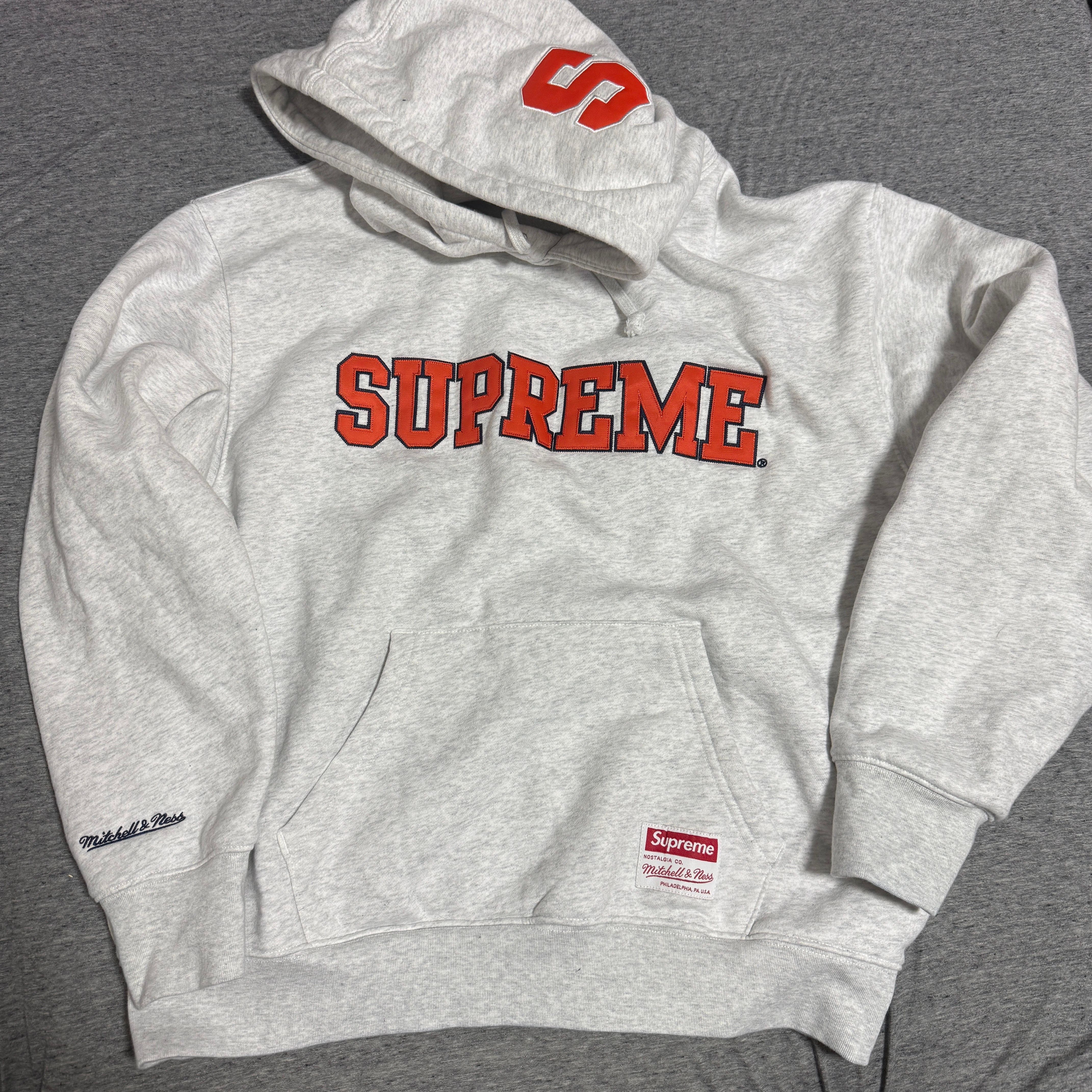 Supreme x Mitchell & Ness NCAA Hooded Sweatshirt "Ash Grey"