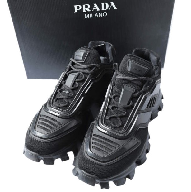 PRADA プラダ イタリア製 CLOUDBUST THUNDER クラウドバスト サンダー ニットファブリック スニーカー 2EG293 10(29cm) BLACK スニーカー シューズ g27620