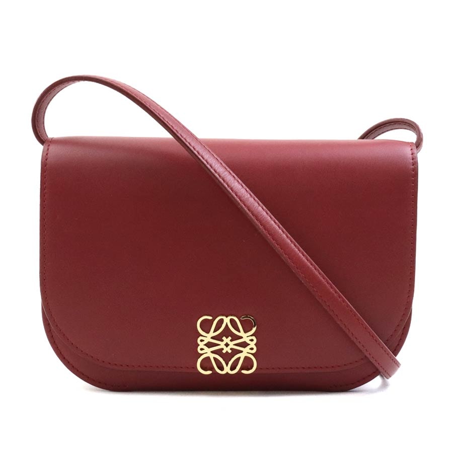ロエベ LOEWE ショルダーバッグ ゴヤ レザー レッド レディース【中古】 90199a