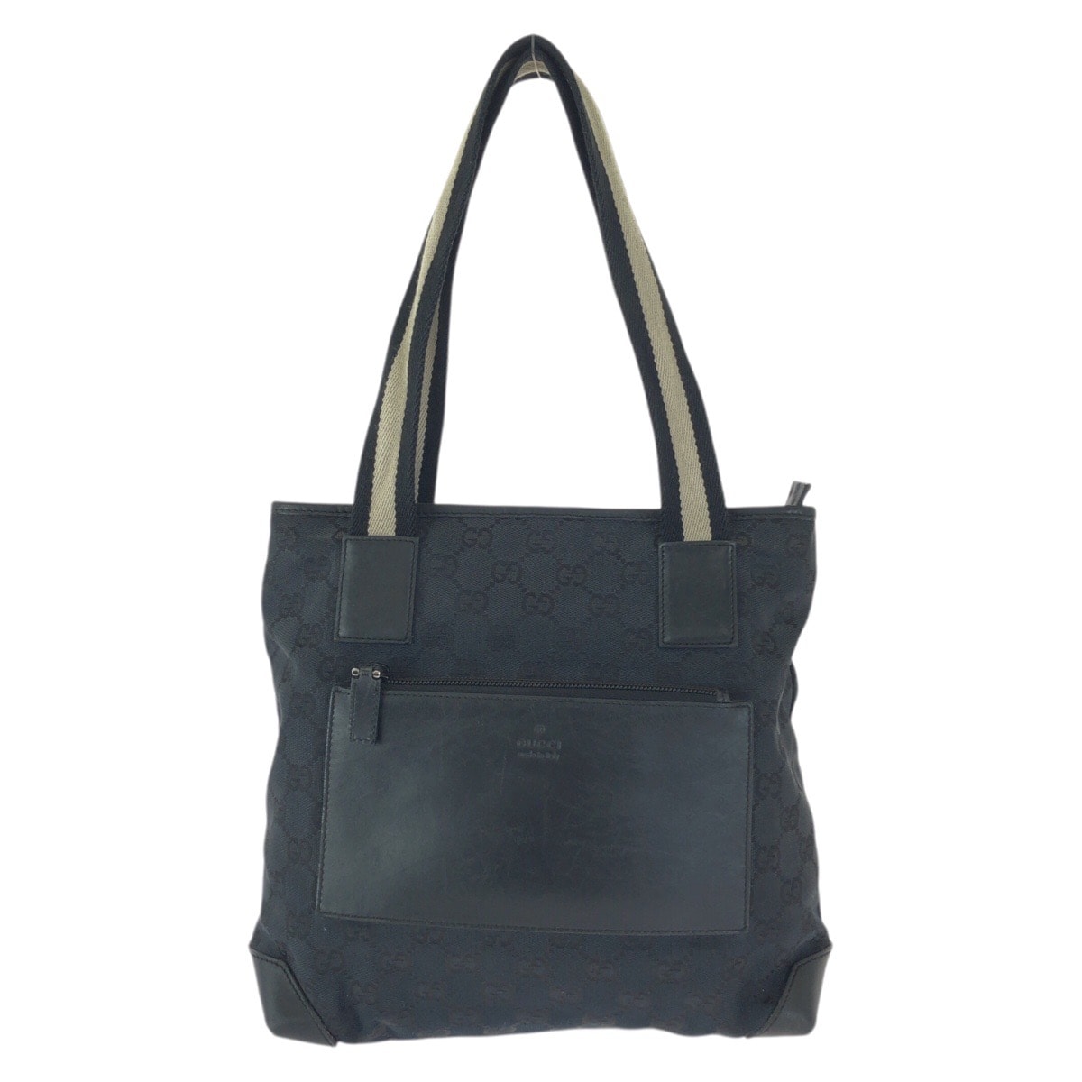 GUCCI グッチ ブラック 黒 シルバー金具 GGキャンバス レザー/ トートバッグ ショルダーバッグ 601574 【中古】