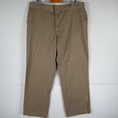 古着 ディッキーズ Dickies ワークパンツ ストレート 作業着 大きいサイズ 874 オリジナルフィット ワンポイント チノパン w40 L30 ベージュ メンズ