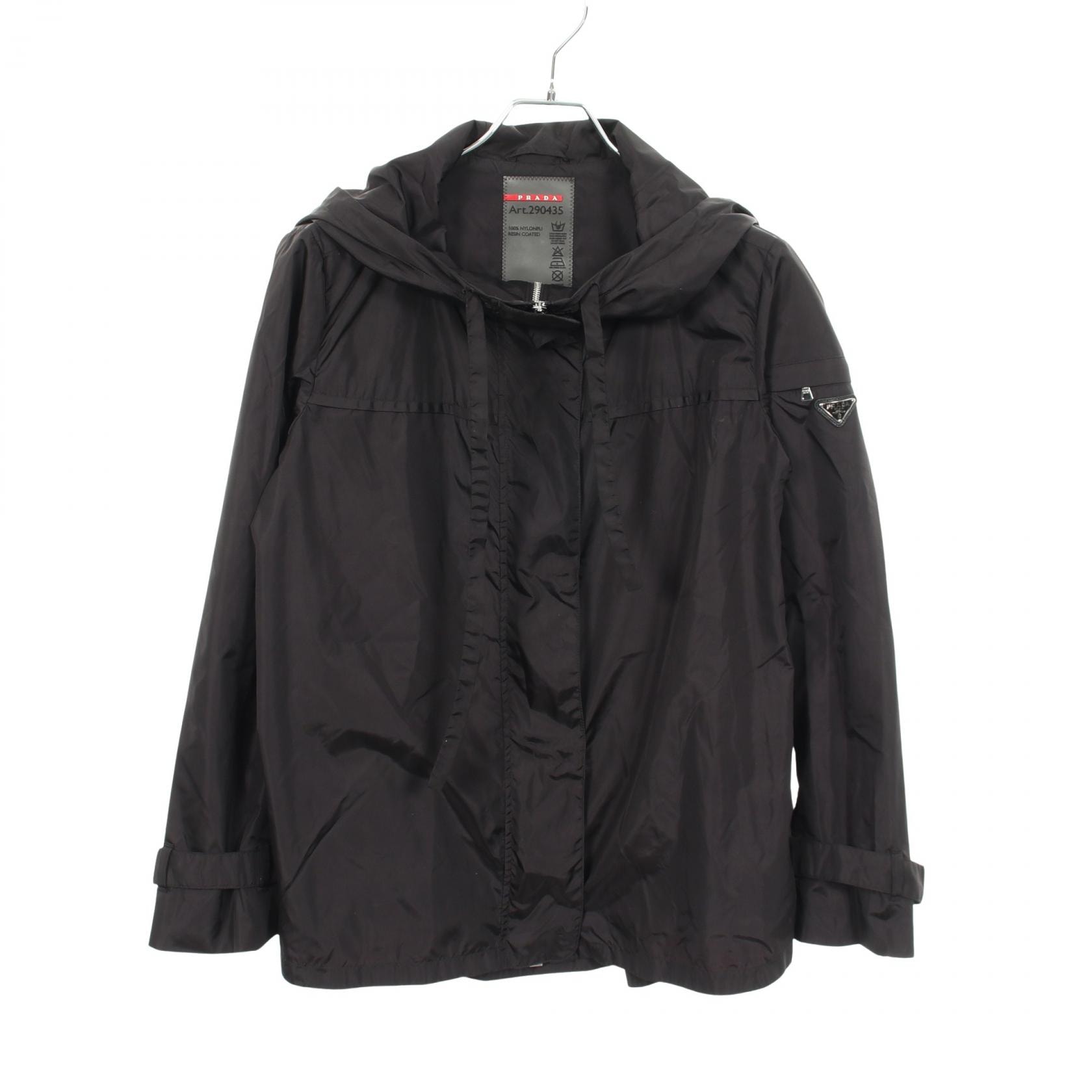 プラダスポーツ リネアロッサ PRADA SPORT LINEA ROSSA フード付き 衣料品 アウター ナイロン メンズ ブラック系 290435 【中古】