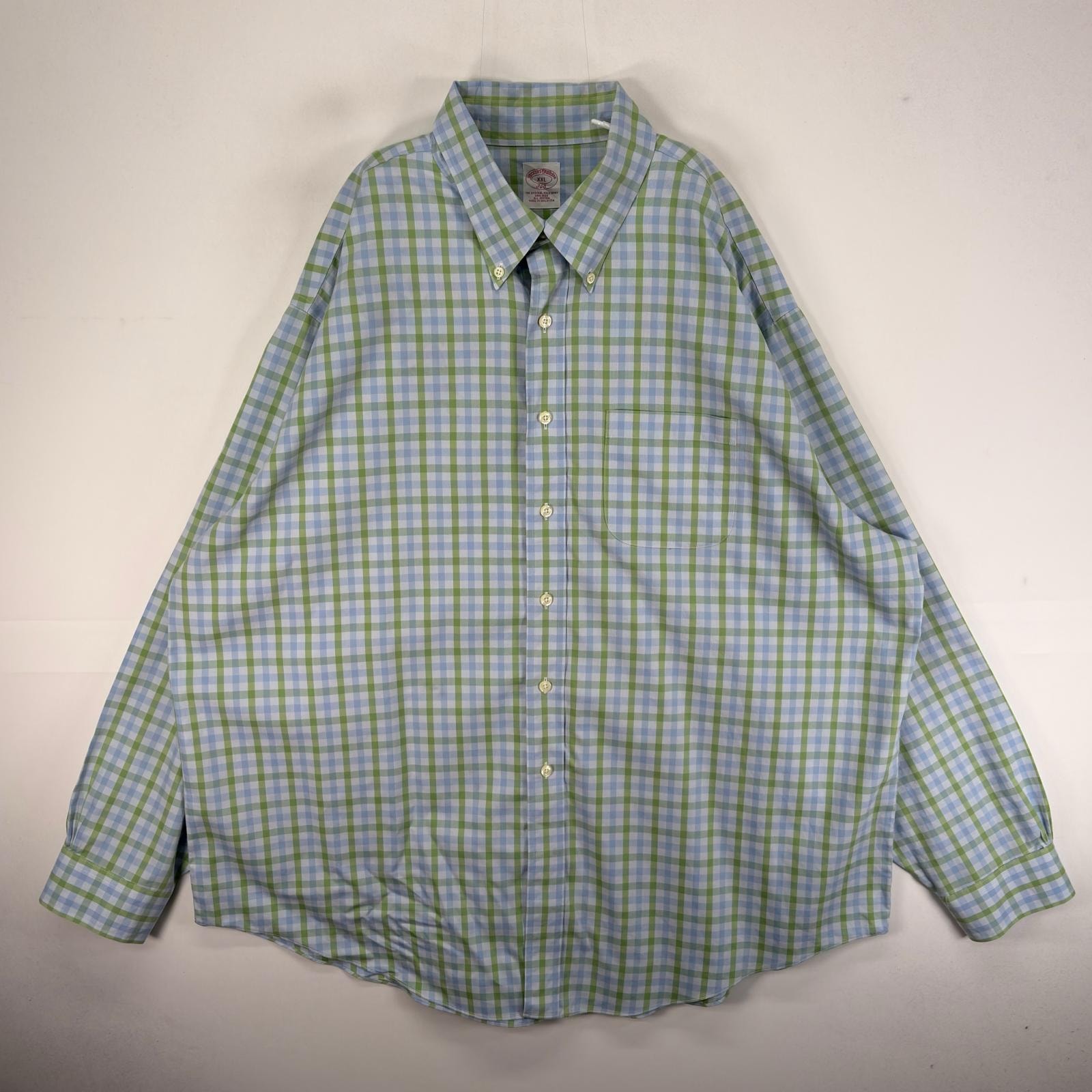 古着 ブルックスブラザーズ Brooks Brothers 長袖シャツ ボタンダウン 346  グリーン系 チェック メンズ