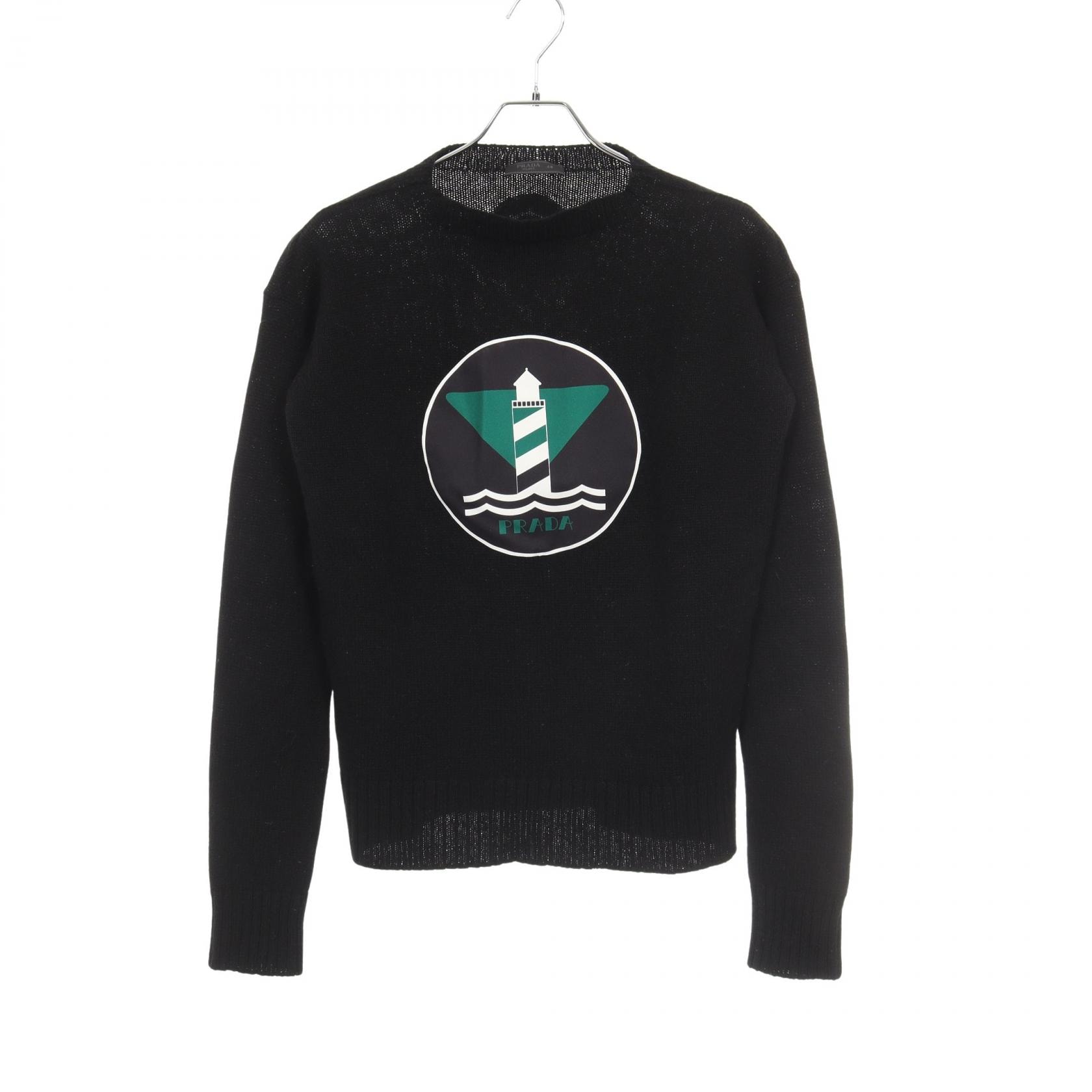 プラダ PRADA ニット 衣料品 トップス ウール メンズ ブラック系 UMA107 【中古】