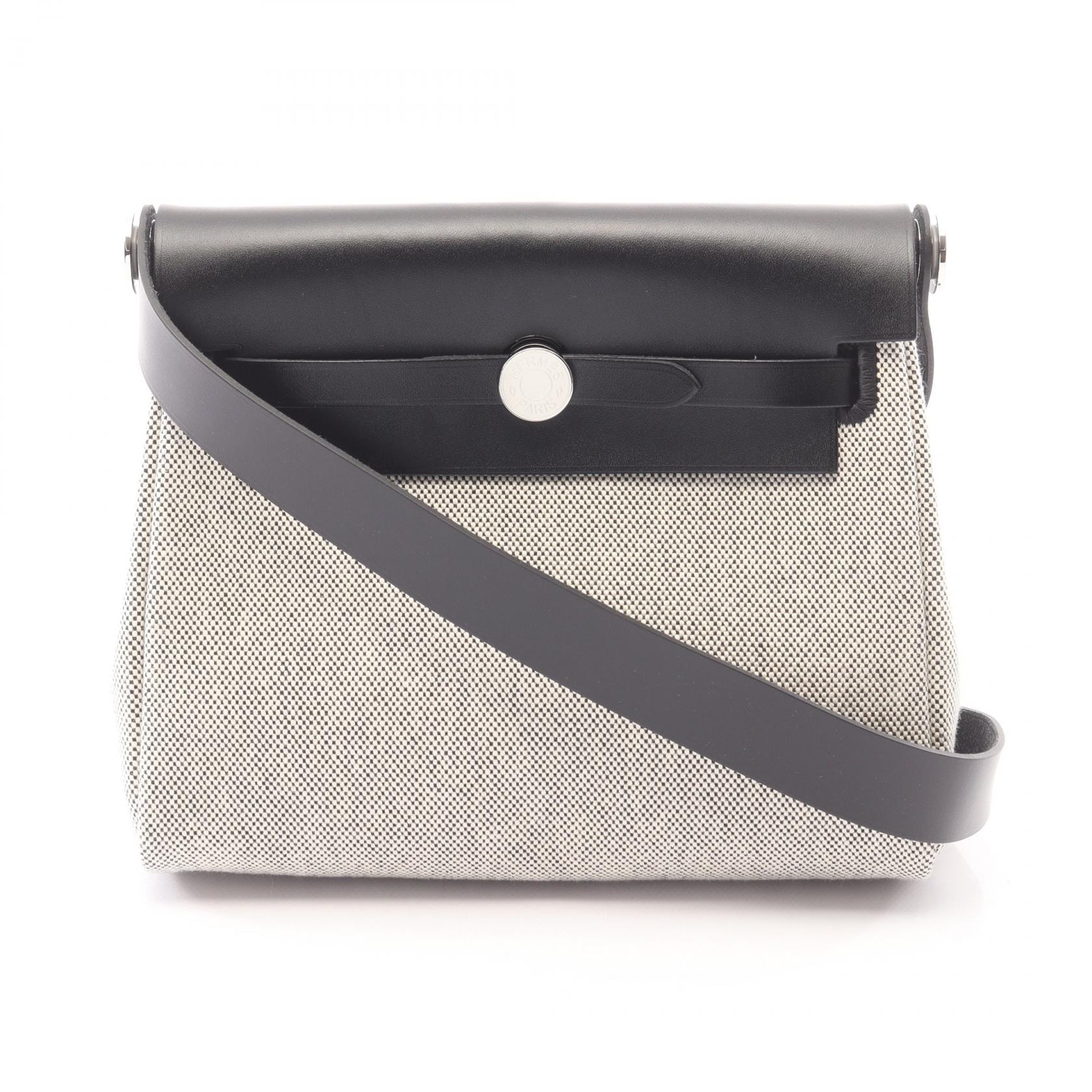 エルメス HERMES エールバッグジップ ミニ ショルダーバッグ バッグ キャンバス レザー トワルアッシュ / ヴァッシュハンター トワルアッシュ エクリュ K刻印(2025年製造) レディース グレー系 / ブラック系