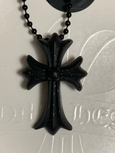 Chrome Hearts Rubber Small CH Cross Silicon Necklace "Black/Lame"
