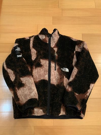 Supreme x The North Face Bleached Denim Print Fleece Jacket "Black"
