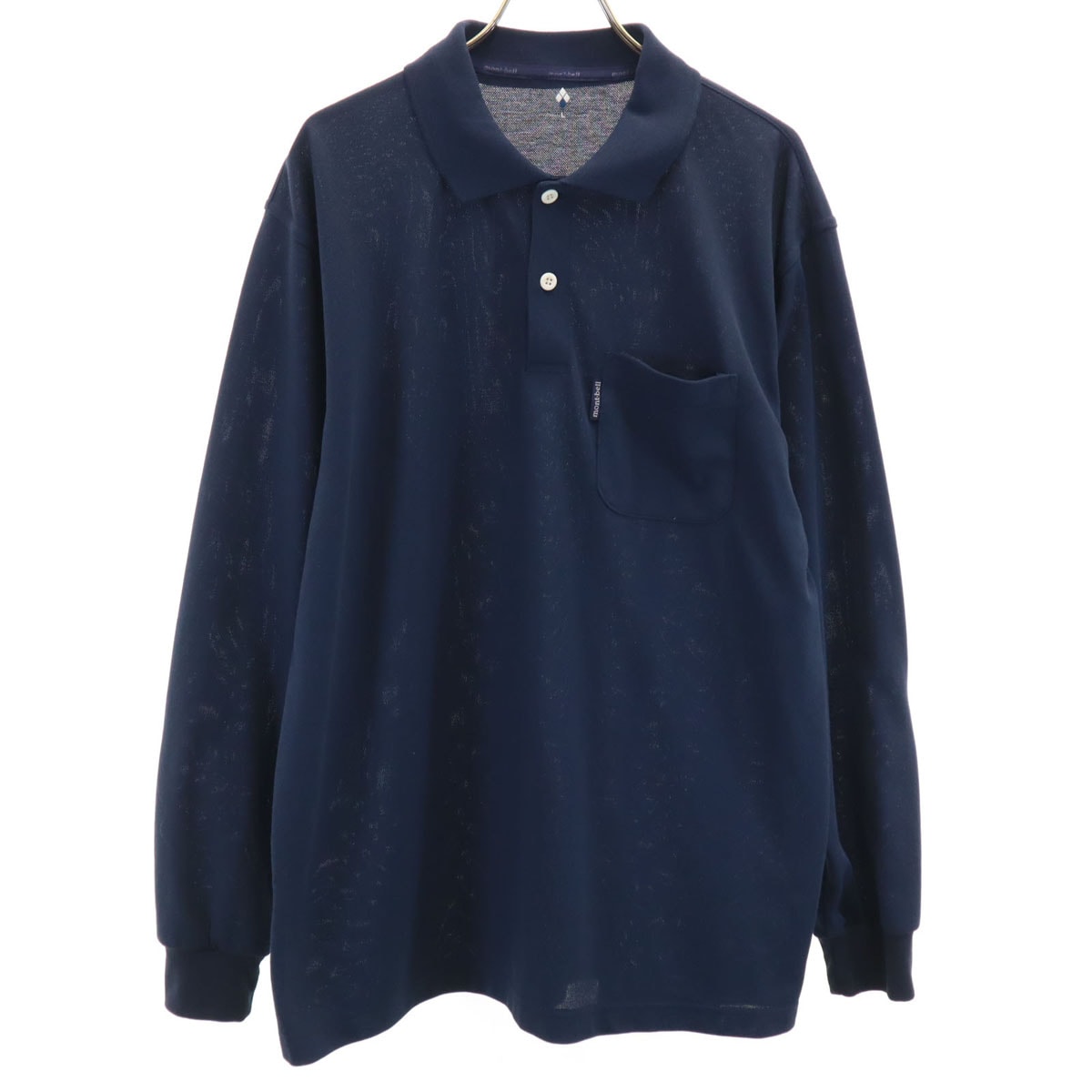 mont-bell モンベル 長袖 WIC. ポロシャツ L ネイビー アウトドア