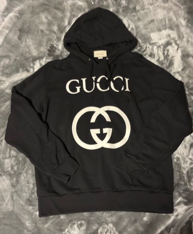 GUCCI Hooded Sweatshirt With Interlocking G "Black"