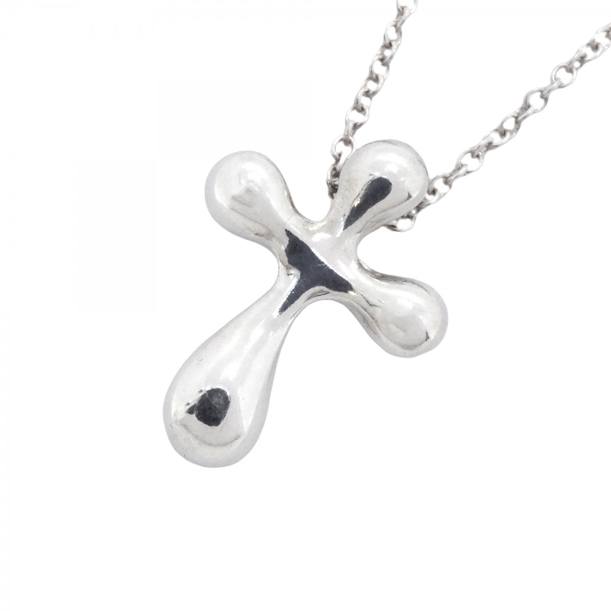 【6jdb0089-k】ティファニー ネックレス スモールクロス シルバー925【中古】レディース