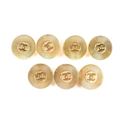 美品 シャネル ボタン ゴールド レディース