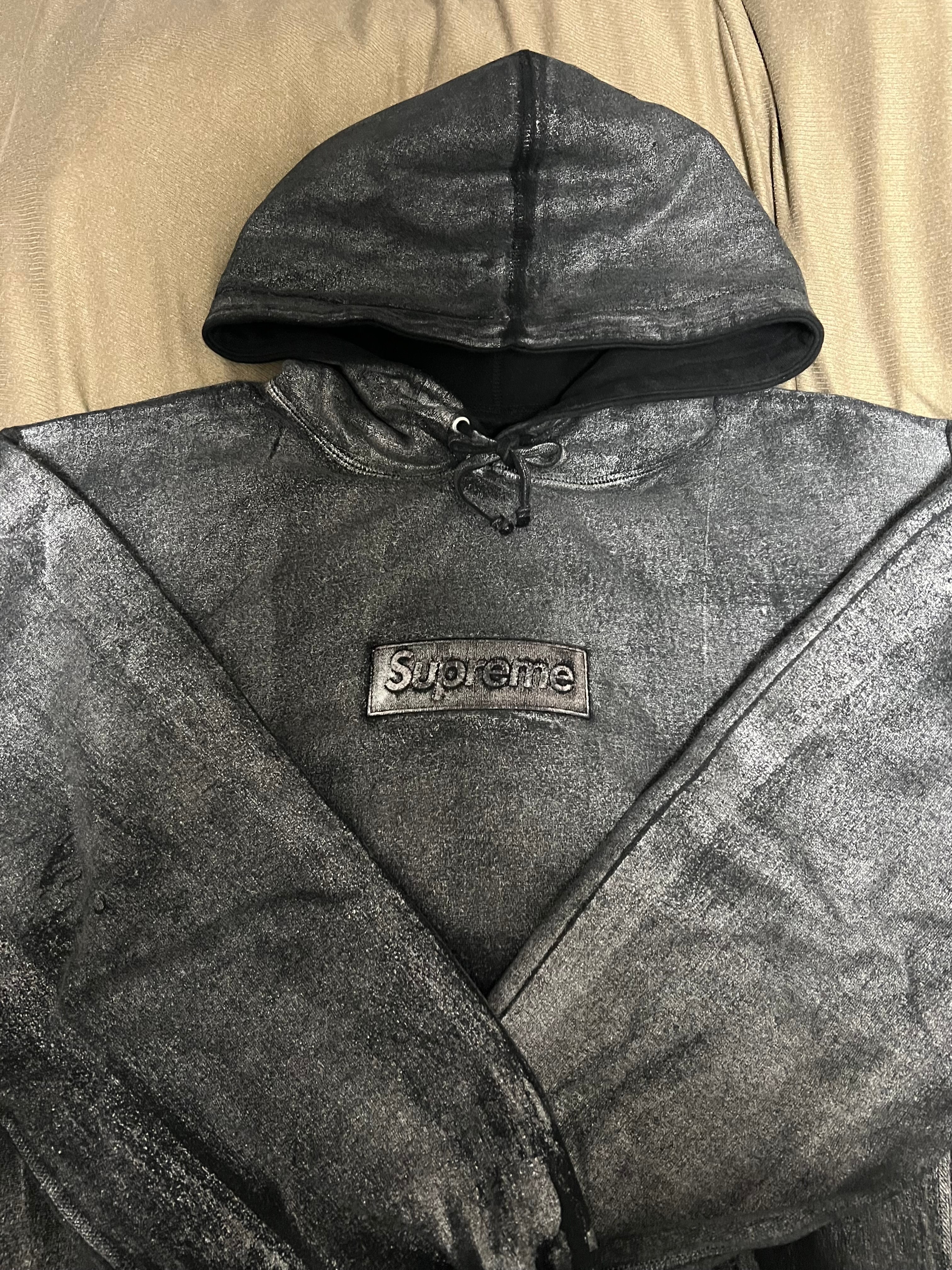 Supreme x MM6 Maison Margiela Foil Box Logo Hooded Sweatshirt "Black"