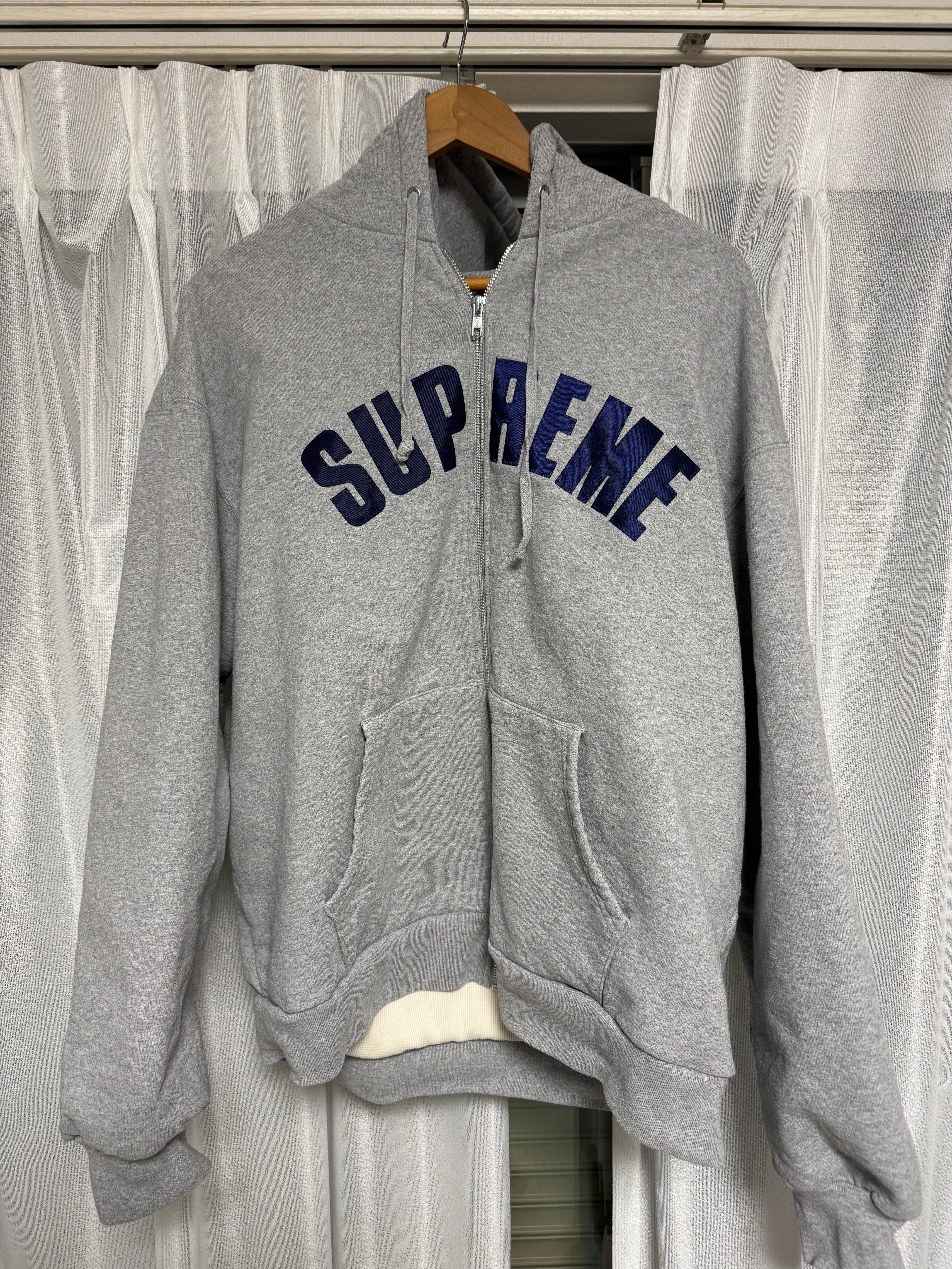 Supreme Arc Thermal Zip Up Hooded Sweatshirt "Heather Grey"