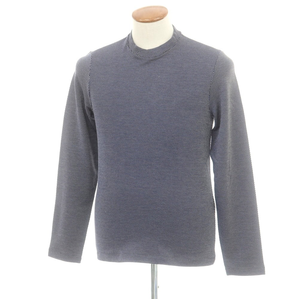 【中古】ジョルジオアルマーニ GIORGIO ARMANI レーヨンコットン 長袖Tシャツ カットソー ネイビー【サイズ46】【メンズ】