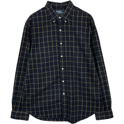 古着 ラルフローレン Ralph Lauren POLO by Ralph Lauren SLIM FIT 長袖 ボタンダウンチェックシャツ メンズXL相当/eaa634495