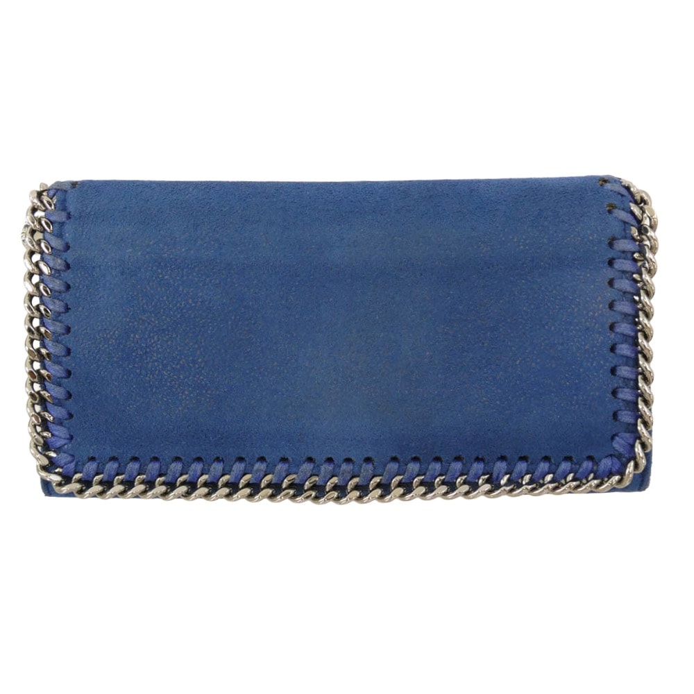 Stella McCartney ステラマッカートニー ウォレット ファラベラ レザー ロングウォレット 二つ折り長財布 ブルー系【中古】