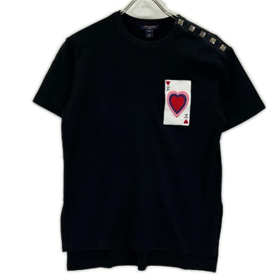 ルイヴィトン RW211A UOL FKLS99 トランプ刺繍 ショルダーパッチ Tシャツ XS