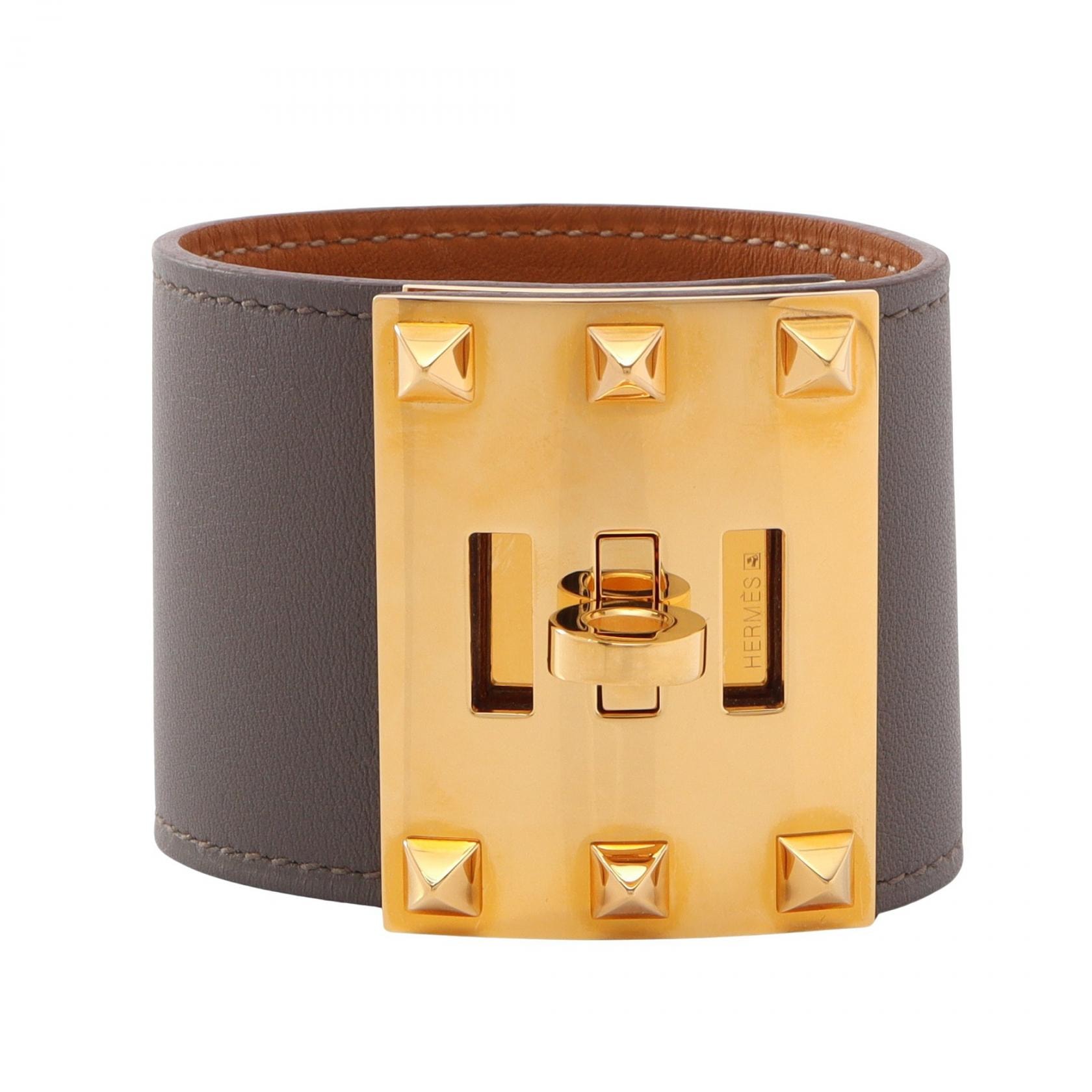 エルメス HERMES ケリードッグ エクストリーム バングル アクセサリー GP(ゴールドメッキ) ヴォースイフト ヴォースイフト ゴールド □P刻印(2012年製造) レディース グレー系 / ゴールド系 【中古】