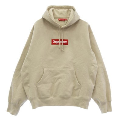 Supreme シュプリーム パーカー 24AW Box Logo Hooded Sweatshirt ボックスロゴ フーデッド スウェット パーカー ベージュ L ベージュ系 L【美品】【中古】