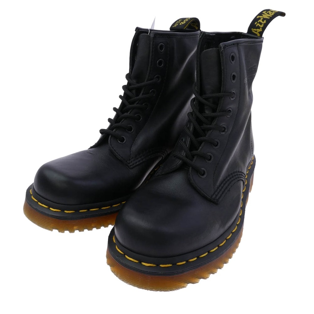 Dr.Martens ドクターマーチン ブーツ 1460 NAPPA ナッパレザー 8 ホール ブーツ ブラック系 イエロー系 US7【極上美品】【中古】