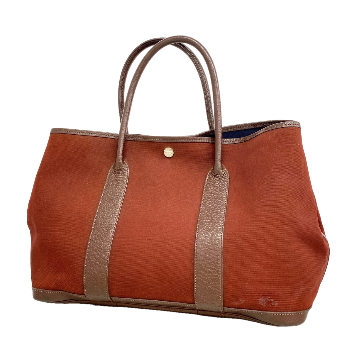 ★最終価格★SALE【6id6186】エルメス トートバッグ ガーデンパーティPM トワルオフィシエ ブラウン シルバー金具 □I刻印【中古】レディース
