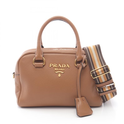 プラダ PRADA ハンドバッグ バッグ レザー レディース ブラウン系 1BB108 【中古】