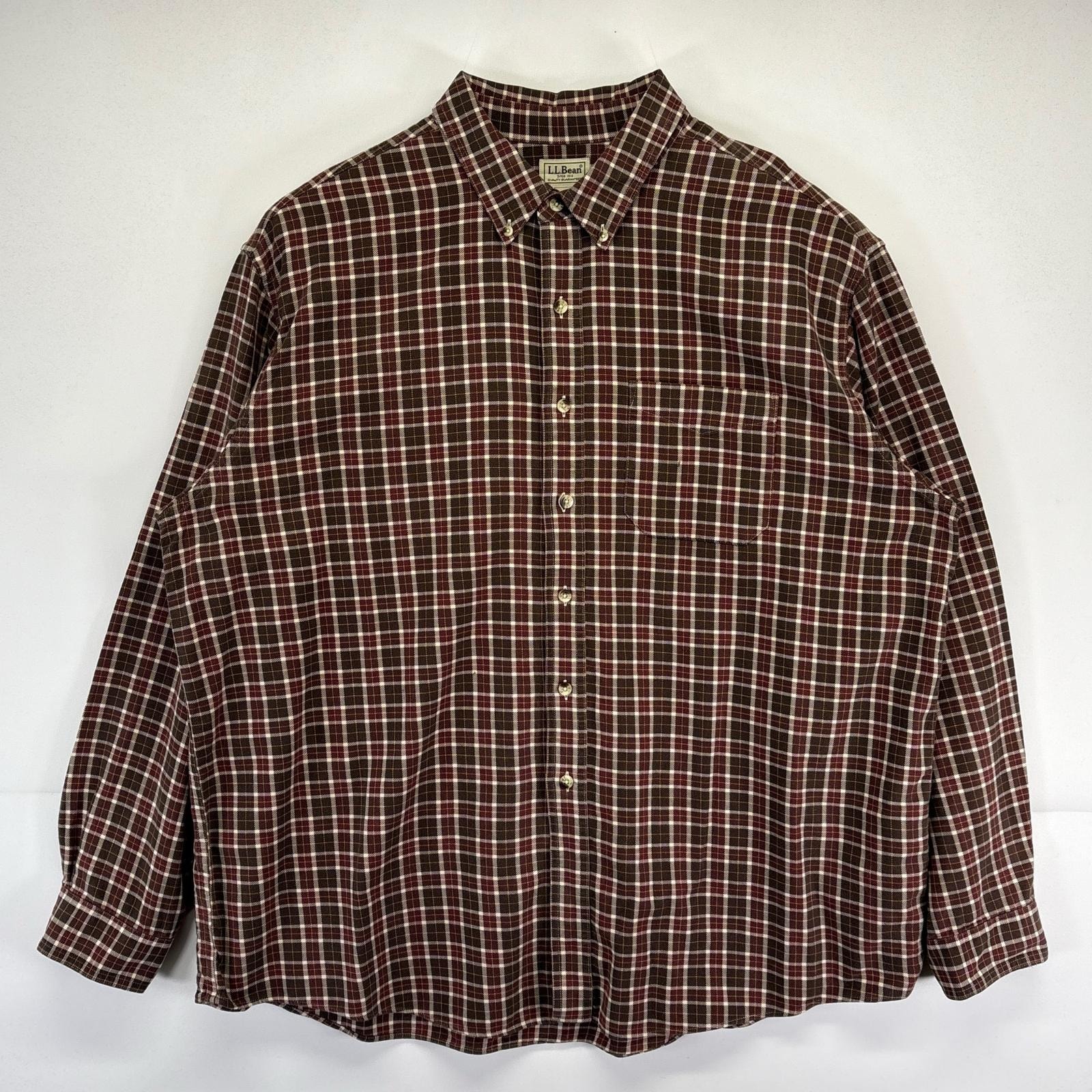 古着 エルエルビーン L.L.Bean 長袖シャツ 大きいサイズ チェック柄 胸ポケット アウトドア ボタンダウン 2XL マルチカラー メンズ