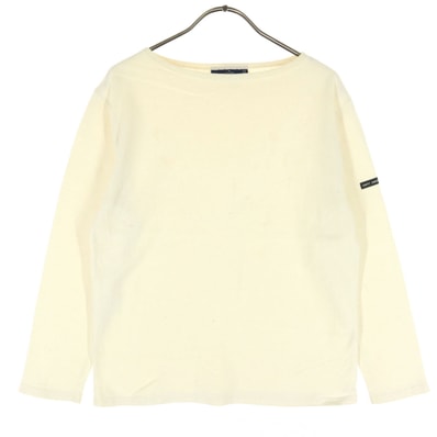 SAINT JAMES セントジェームス フランス製 コットン 7分袖 ボートネック カットソー XS オフホワイト系