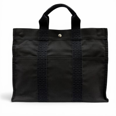 極美品 エルメス トートバッグ エールライン MM グレー レディース