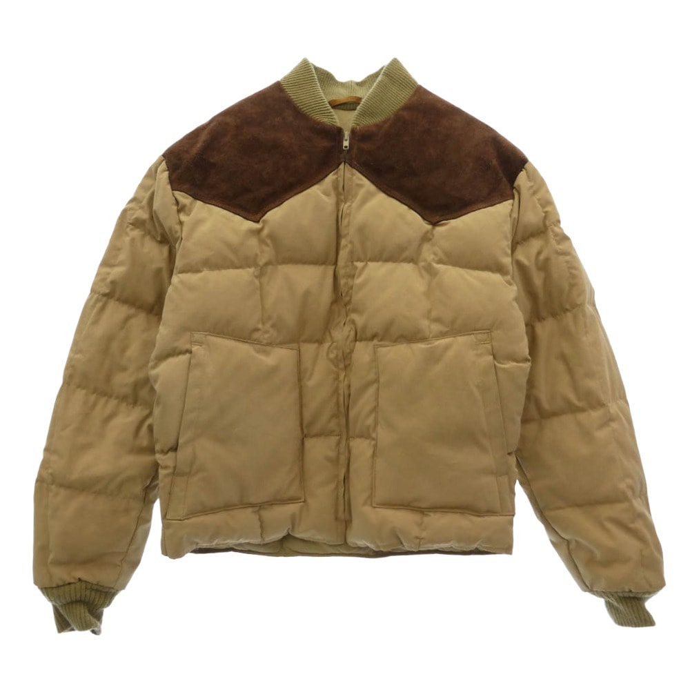 schott ショット ダウンジャケット 996D suede Leather Yoke Down Jacket スエードレザー ヨーク ダウンジャケット ベージュ系 M【中古】