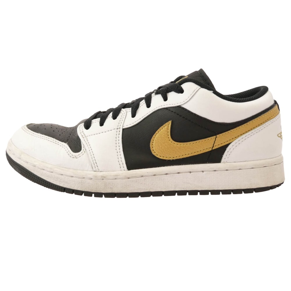 NIKE AIR JORDAN ナイキ ジョーダン スニーカー 553558-172 Air Jordan 1 Low White Metallic Gold Black AJ1 エアジョーダン ロー スニーカー【中古】