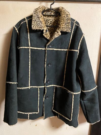 Supreme Reversible Faux Suede Leopard Coat