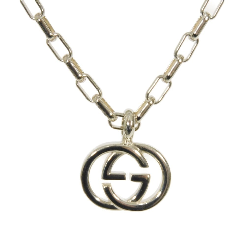 GUCCI グッチ インターロッキングG GG ペンダントトップ チェーン ダブルG Ag925 シルバー ネックレス 295710 J8400 8106