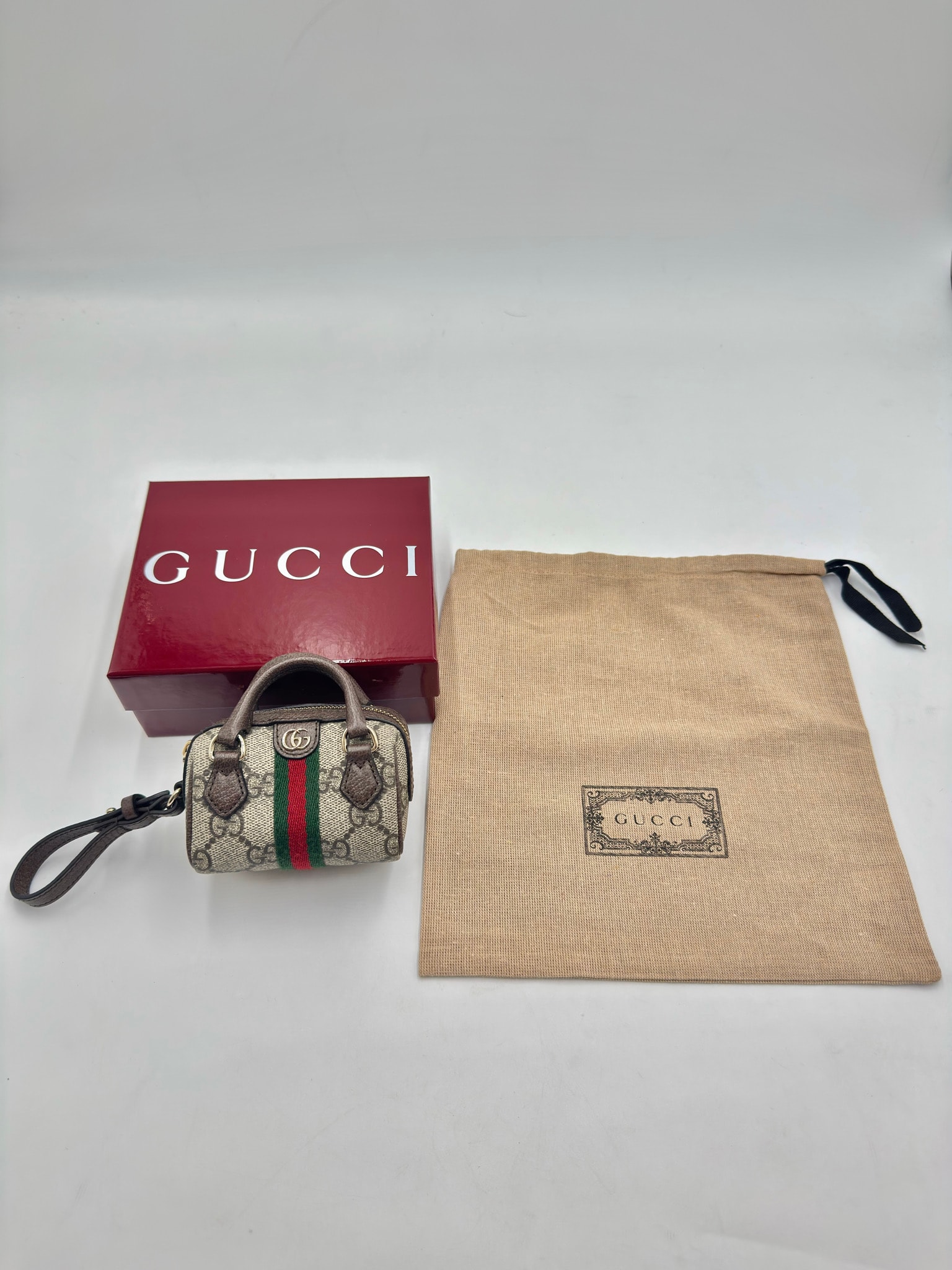 【新品】GUCCI オフィディア GGスプリーム ボストンバッグ ミニチャーム 837289 (2067)