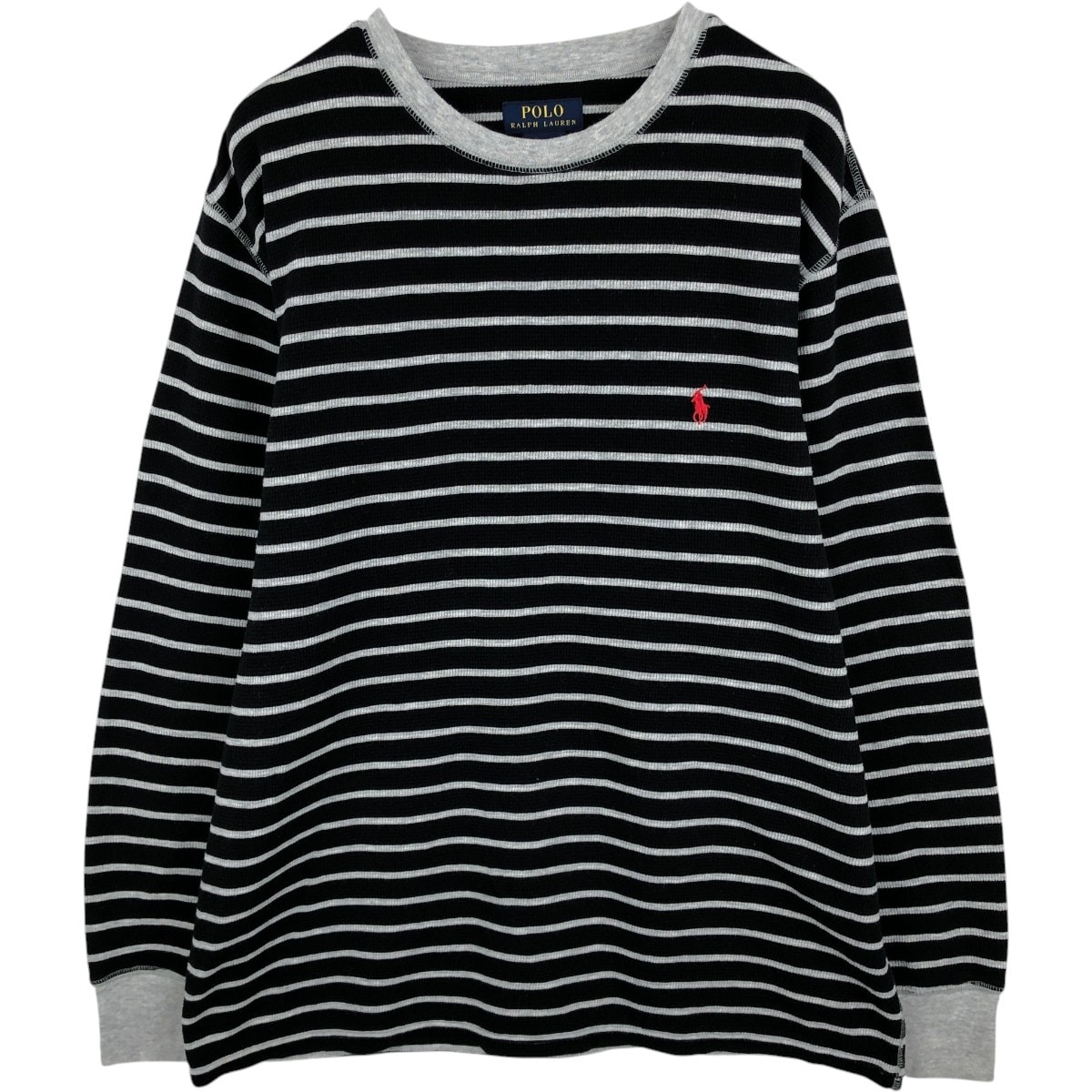 古着 ラルフローレン Ralph Lauren POLO RALPH LAUREN ボーダー柄 サーマルロンT ワッフル メンズXL相当/eaa684458